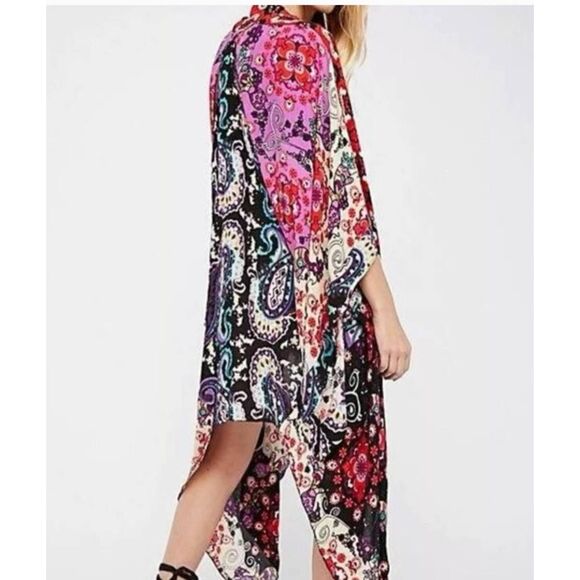 Free People Little Wing Mixed Print Kimono - Picture 2 of 3